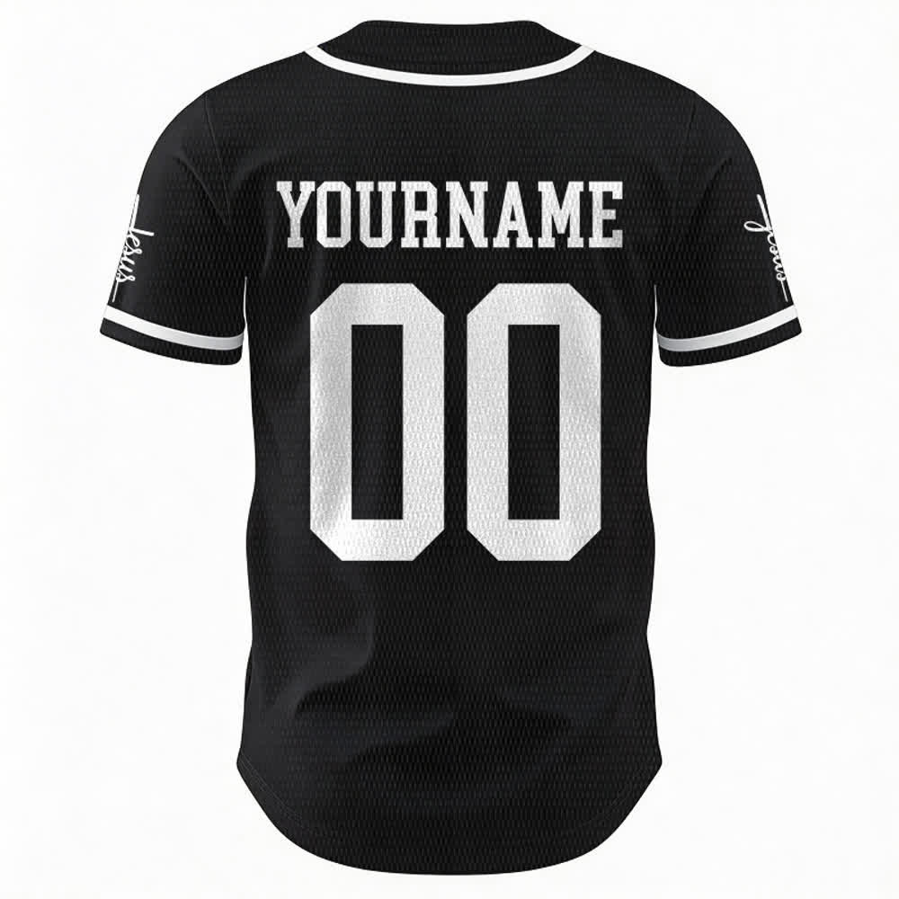 Christianartworkshop Maglia da baseball unisex personalizzata con nome e numero personalizzati per la squadra di Gesù in grassetto - image 18
