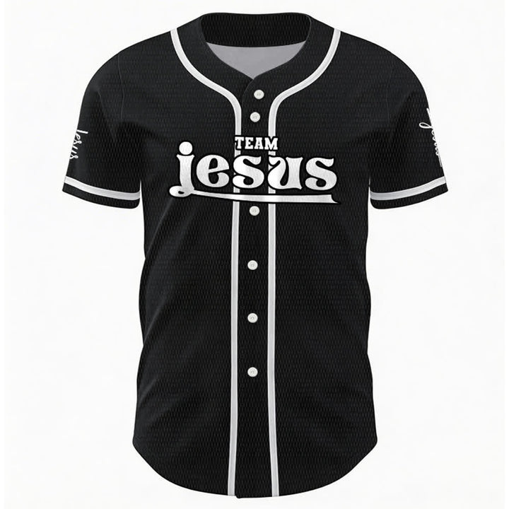 Christianartworkshop Maglia da baseball unisex personalizzata con nome e numero personalizzati per la squadra di Gesù in grassetto - image 17