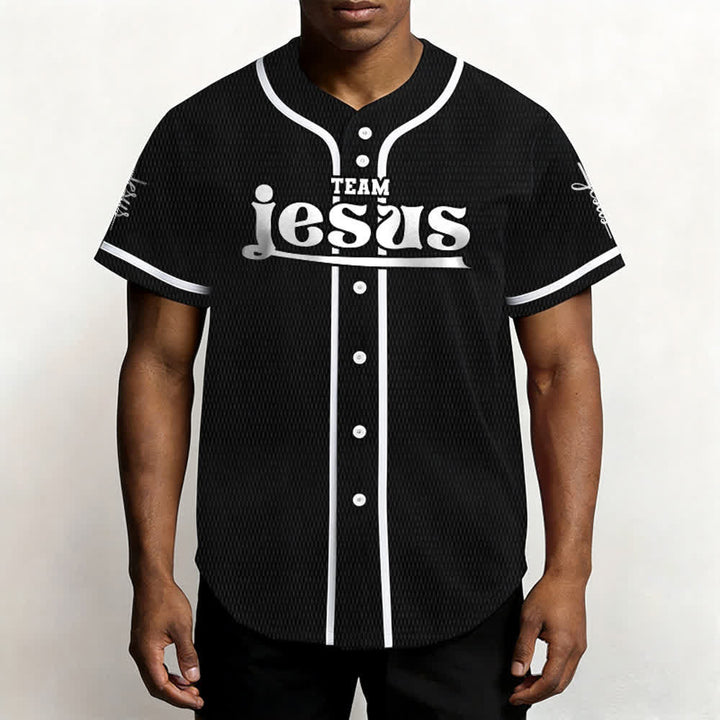 Christianartworkshop Maglia da baseball unisex personalizzata con nome e numero personalizzati per la squadra di Gesù in grassetto - image 21