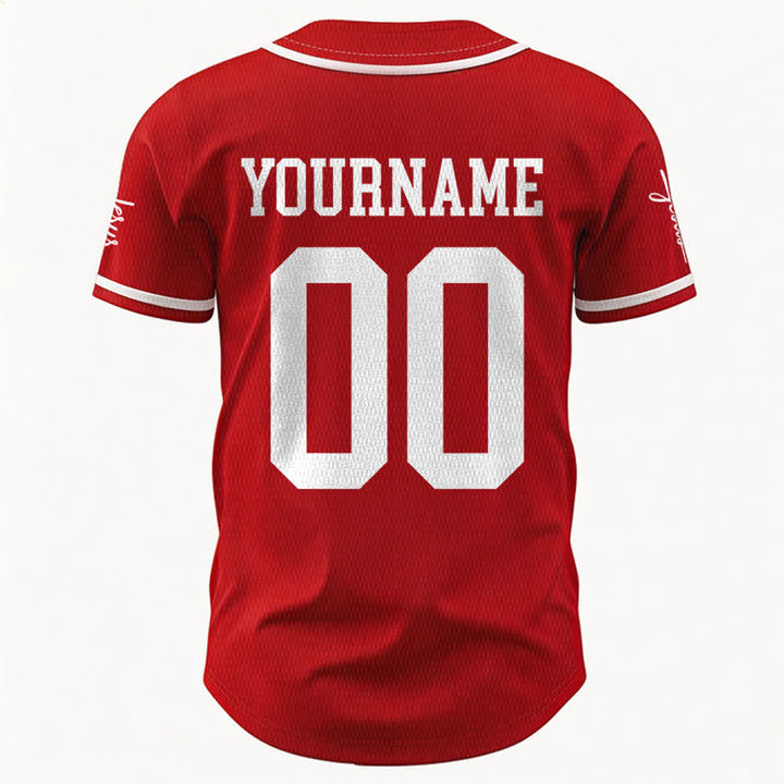Christianartworkshop Maglia da baseball unisex personalizzata con nome e numero personalizzati per la squadra di Gesù in grassetto - image 25