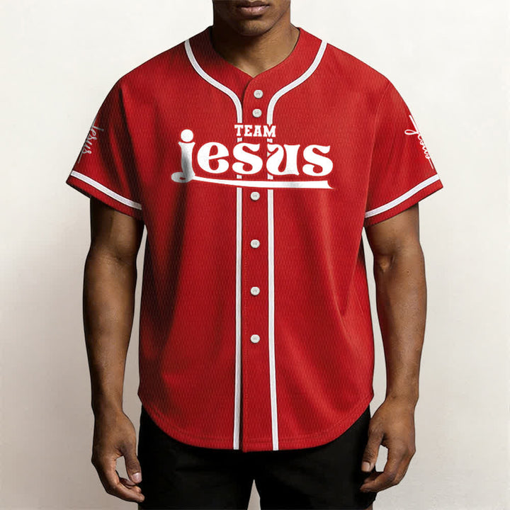 Christianartworkshop Maglia da baseball unisex personalizzata con nome e numero personalizzati per la squadra di Gesù in grassetto - image 26