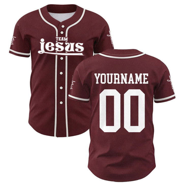 Christianartworkshop Maglia da baseball unisex personalizzata con nome e numero personalizzati per la squadra di Gesù in grassetto - image 30