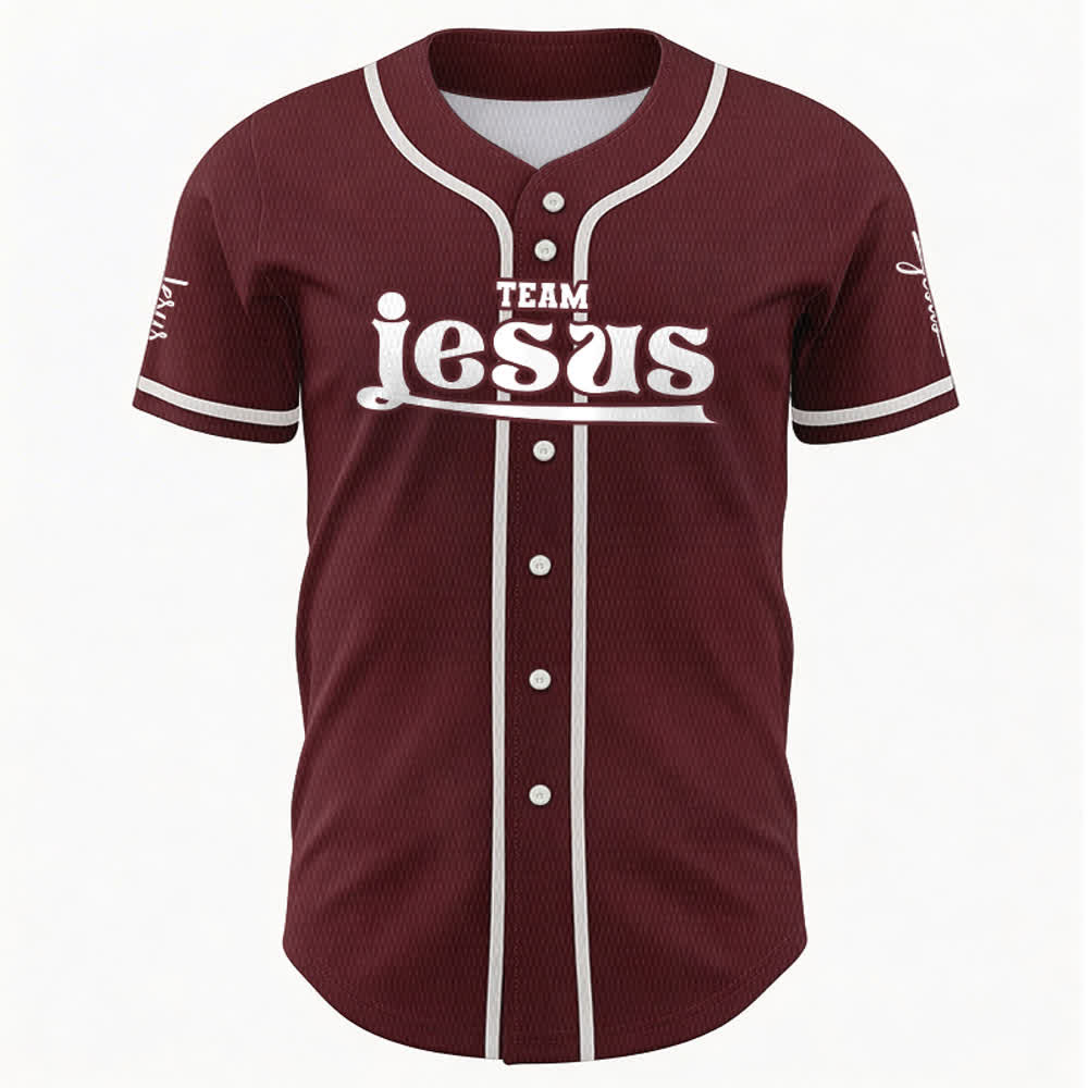 Christianartworkshop Maglia da baseball unisex personalizzata con nome e numero personalizzati per la squadra di Gesù in grassetto - image 31