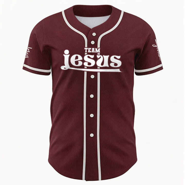 Christianartworkshop Maglia da baseball unisex personalizzata con nome e numero personalizzati per la squadra di Gesù in grassetto - image 31