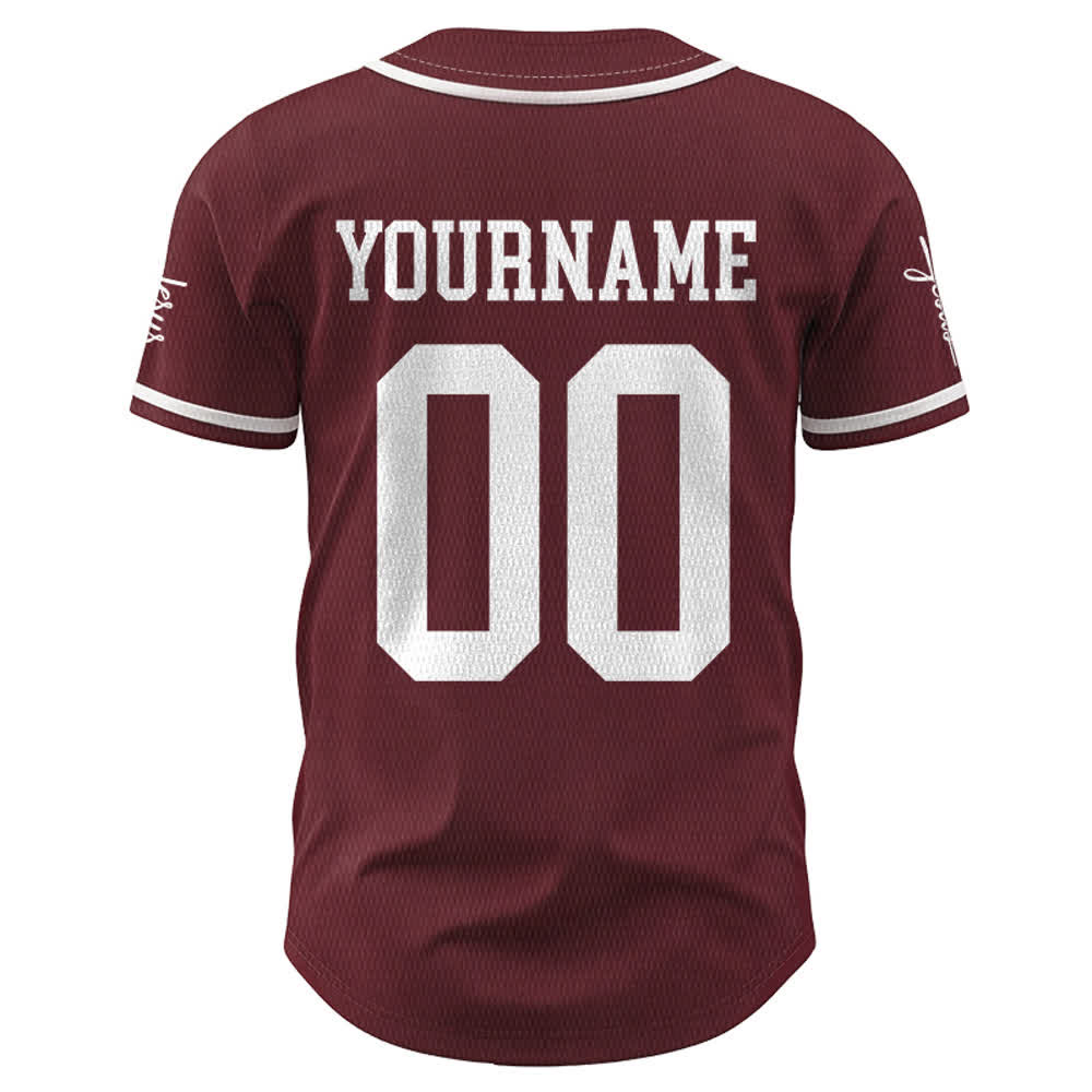 Christianartworkshop Maglia da baseball unisex personalizzata con nome e numero personalizzati per la squadra di Gesù in grassetto - image 32
