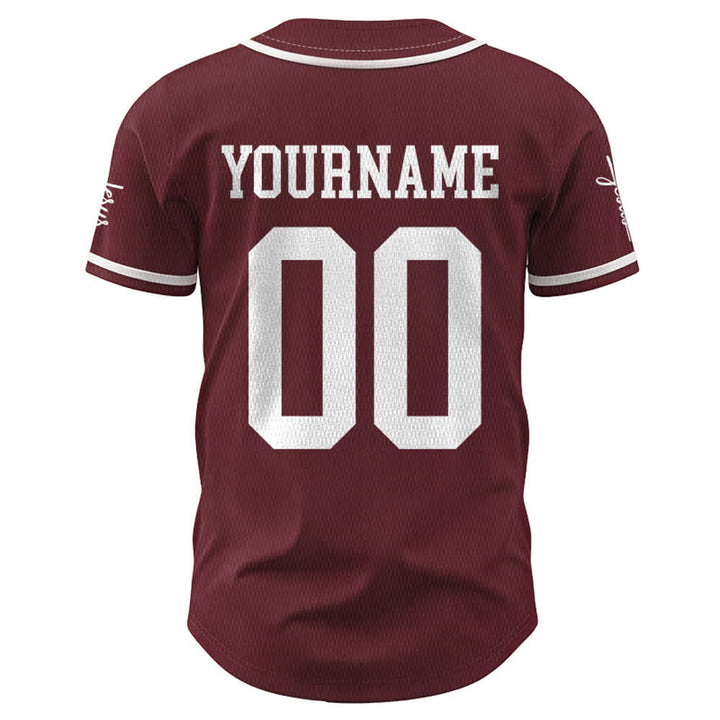 Christianartworkshop Maglia da baseball unisex personalizzata con nome e numero personalizzati per la squadra di Gesù in grassetto - image 32