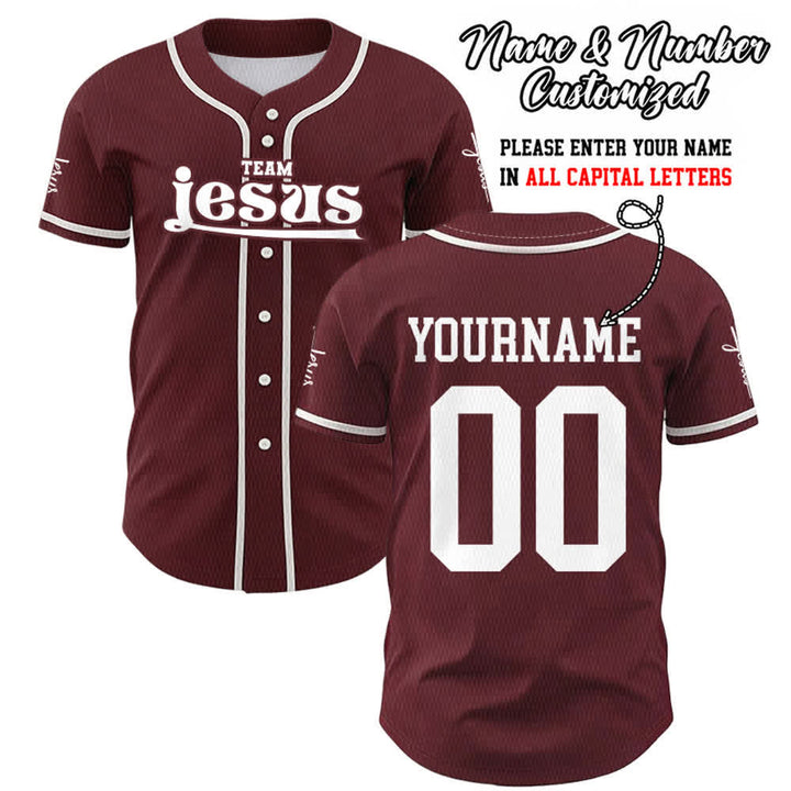 Christianartworkshop Maglia da baseball unisex personalizzata con nome e numero personalizzati per la squadra di Gesù in grassetto - Vino - 5XL - Nome & Numero personalizzati - image 29