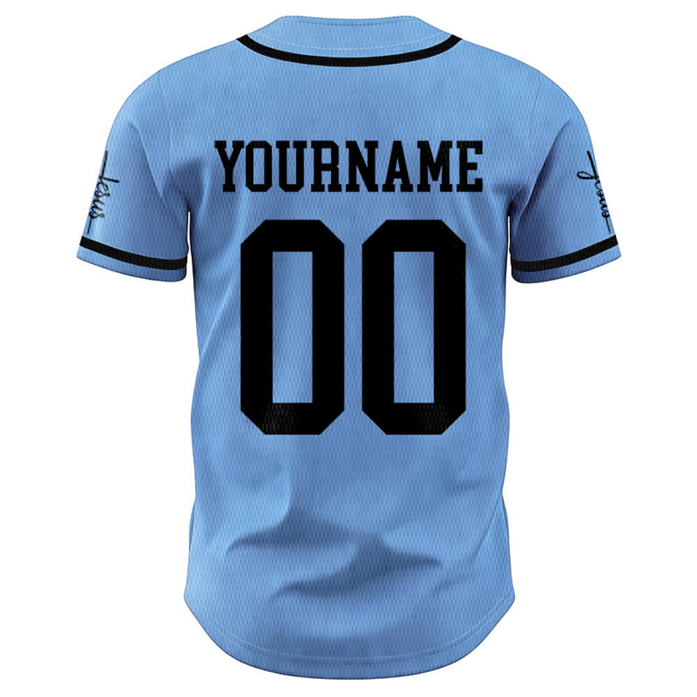 Christianartworkshop Maglia da baseball unisex personalizzata con nome e numero personalizzati per la squadra di Gesù in grassetto - image 39