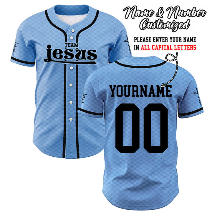 Christianartworkshop Maglia da baseball unisex personalizzata con nome e numero personalizzati per la squadra di Gesù in grassetto - Blu - 5XL - Nome & Numero personalizzati - image 36