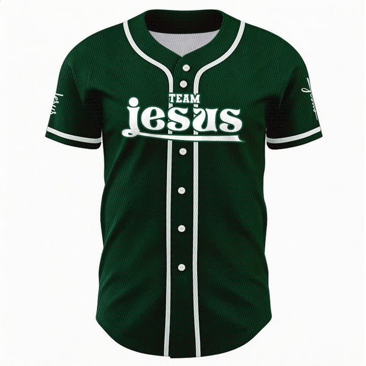 Christianartworkshop Maglia da baseball unisex personalizzata con nome e numero personalizzati per la squadra di Gesù in grassetto - image 45