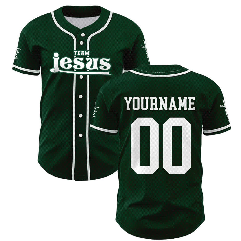 Christianartworkshop Maglia da baseball unisex personalizzata con nome e numero personalizzati per la squadra di Gesù in grassetto - image 44