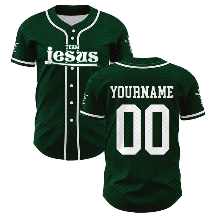 Christianartworkshop Maglia da baseball unisex personalizzata con nome e numero personalizzati per la squadra di Gesù in grassetto - image 44