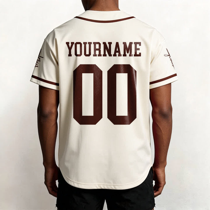 Christianartworkshop Maglia da baseball unisex personalizzata con nome e numero personalizzati per la squadra di Gesù in grassetto - image 57