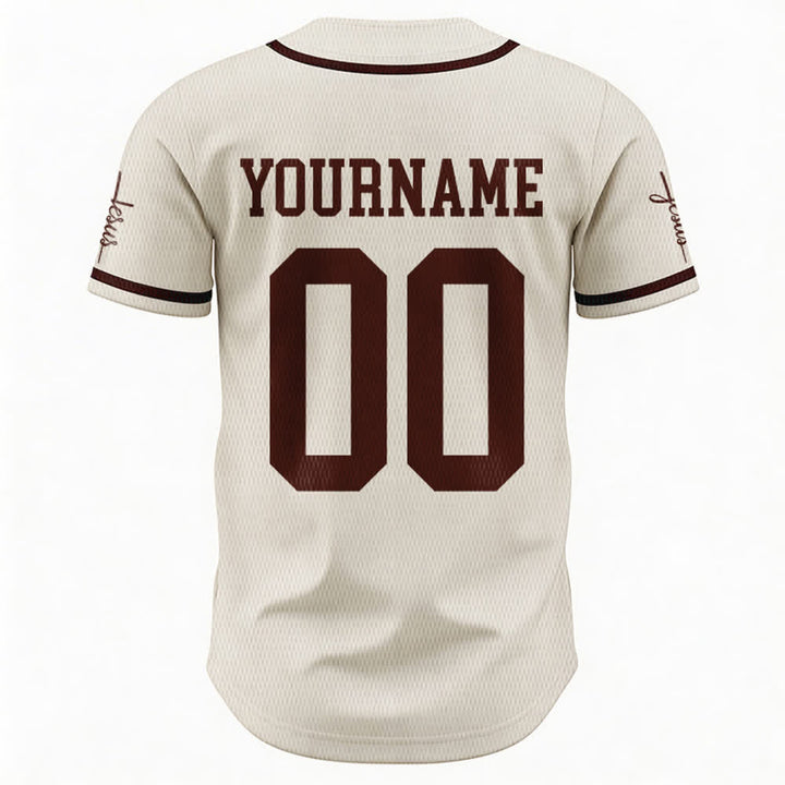 Christianartworkshop Maglia da baseball unisex personalizzata con nome e numero personalizzati per la squadra di Gesù in grassetto - image 53