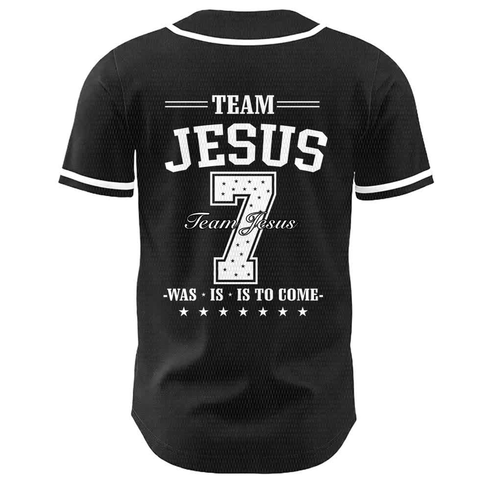 Christianartworkshop Maglia da baseball unisex Team Jesus Number 7 Was Is Is To Come - image 7