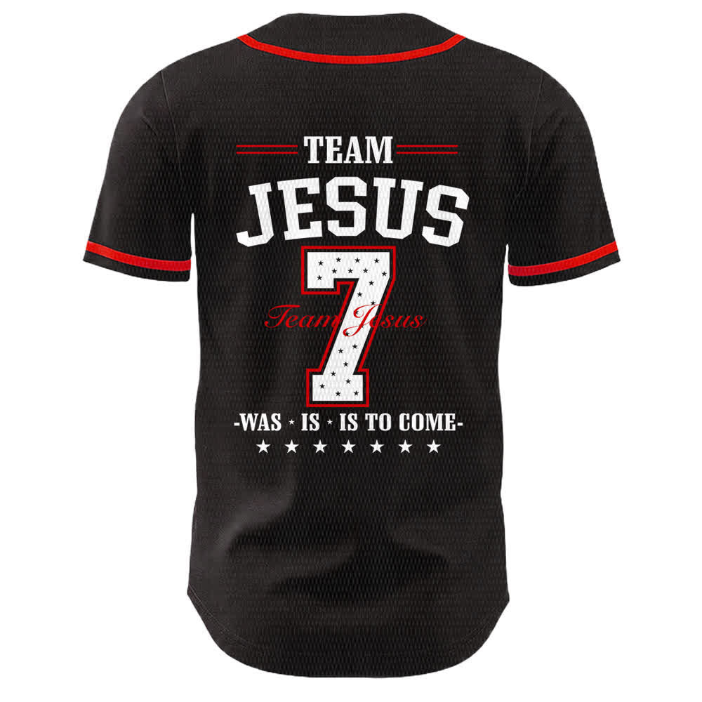 Christianartworkshop Maglia da baseball unisex Team Jesus Number 7 Was Is Is To Come - image 13