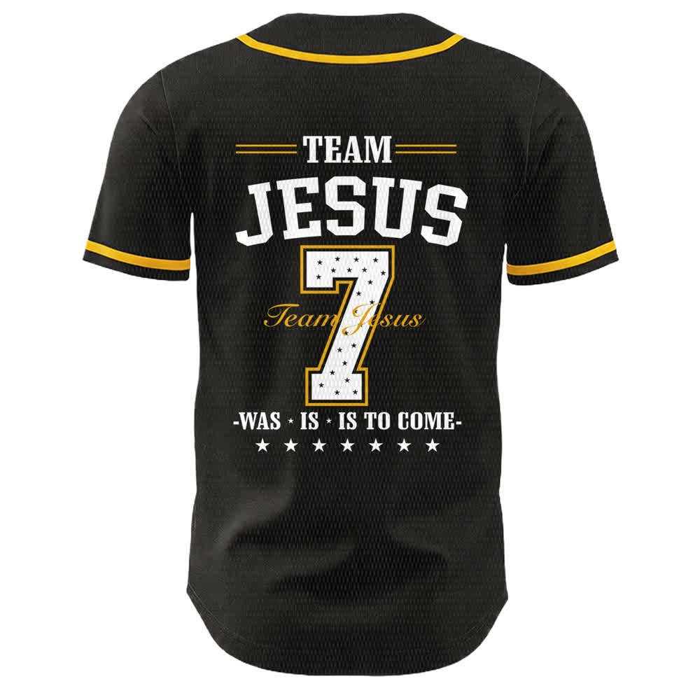 Christianartworkshop Maglia da baseball unisex Team Jesus Number 7 Was Is Is To Come - image 4