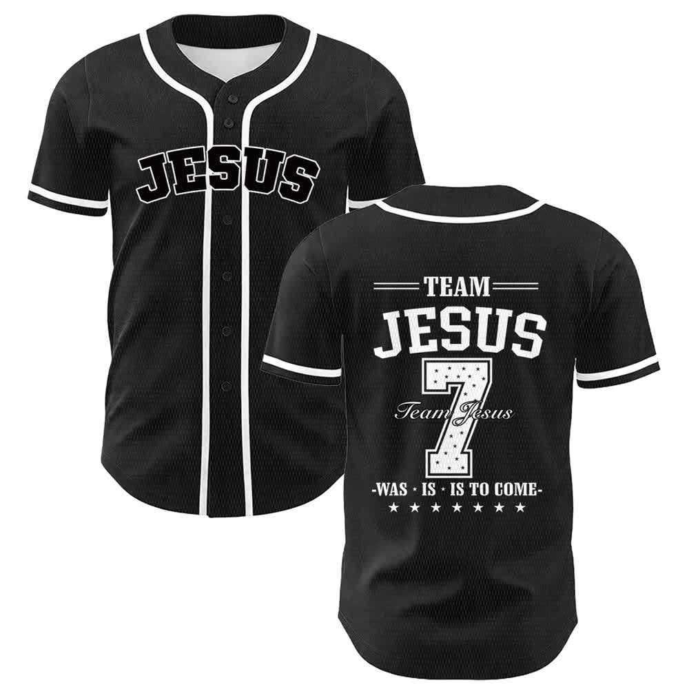 Christianartworkshop Maglia da baseball unisex Team Jesus Number 7 Was Is Is To Come - Bianco - 5XL - image 6