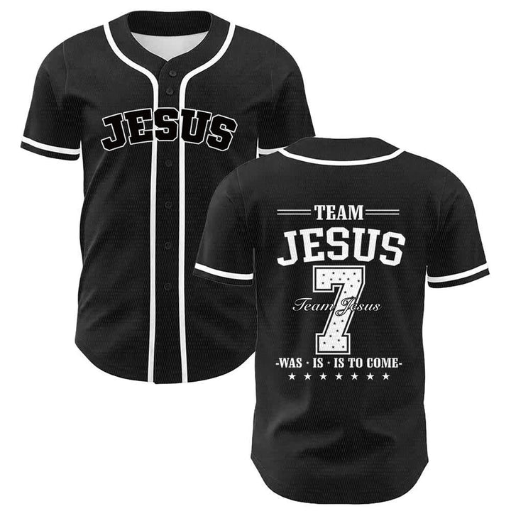 Christianartworkshop Maglia da baseball unisex Team Jesus Number 7 Was Is Is To Come - Bianco - 5XL - image 6