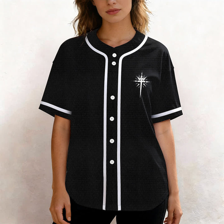 Christianartworkshop Gesù è Re Ali d'angelo Croce Dichiarazione di fede Maglia da baseball personalizzata - image 4