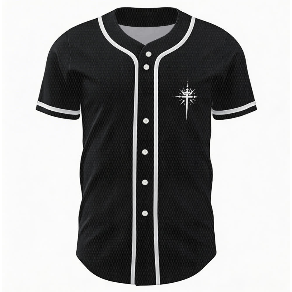 Christianartworkshop Gesù è Re Ali d'angelo Croce Dichiarazione di fede Maglia da baseball personalizzata - image 2