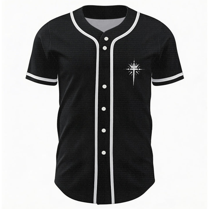 Christianartworkshop Gesù è Re Ali d'angelo Croce Dichiarazione di fede Maglia da baseball personalizzata - image 2