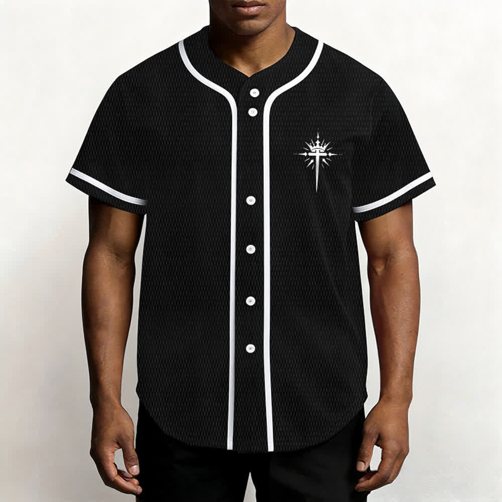 Christianartworkshop Gesù è Re Ali d'angelo Croce Dichiarazione di fede Maglia da baseball personalizzata - image 6
