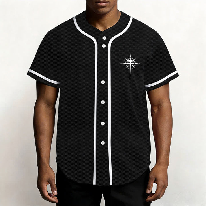 Christianartworkshop Gesù è Re Ali d'angelo Croce Dichiarazione di fede Maglia da baseball personalizzata - image 6