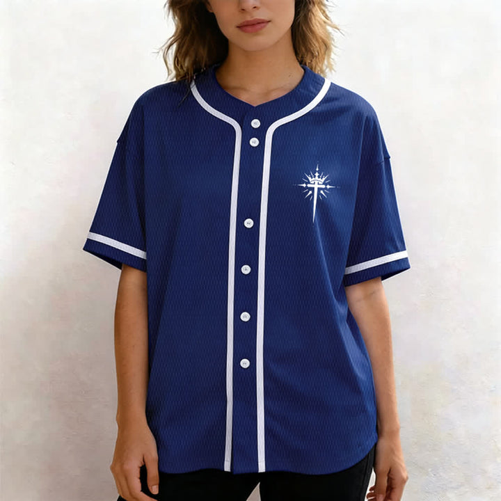 Christianartworkshop Gesù è Re Ali d'angelo Croce Dichiarazione di fede Maglia da baseball personalizzata - image 11