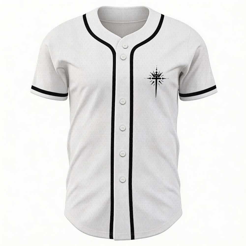 Christianartworkshop Gesù è Re Ali d'angelo Croce Dichiarazione di fede Maglia da baseball personalizzata - image 23