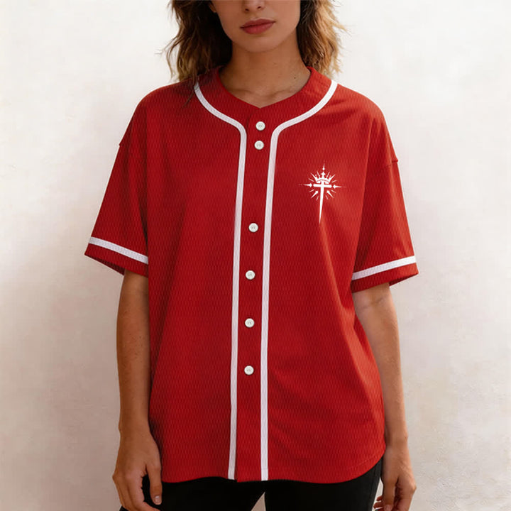 Christianartworkshop Gesù è Re Ali d'angelo Croce Dichiarazione di fede Maglia da baseball personalizzata - image 32