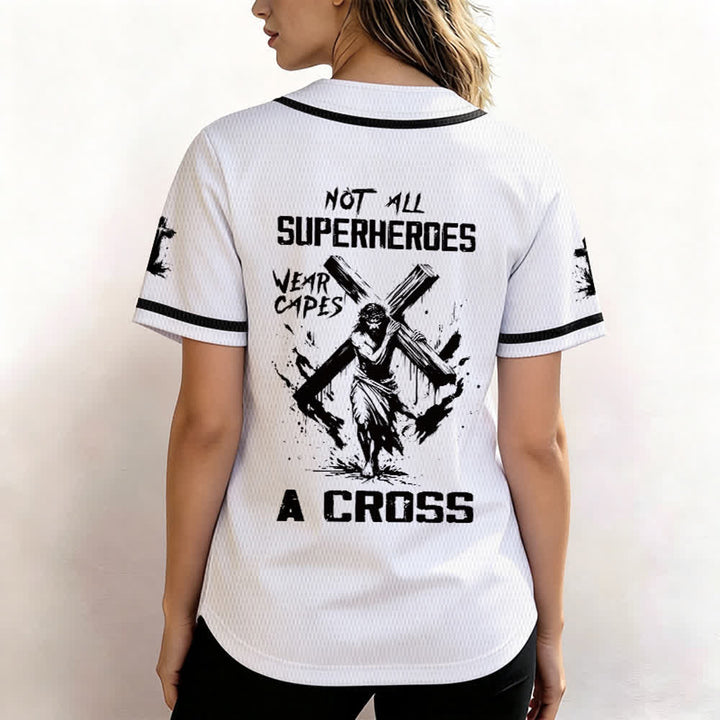 Christianartworkshop Non tutti i supereroi indossano mantelli Maglia da baseball unisex con croce - image 5