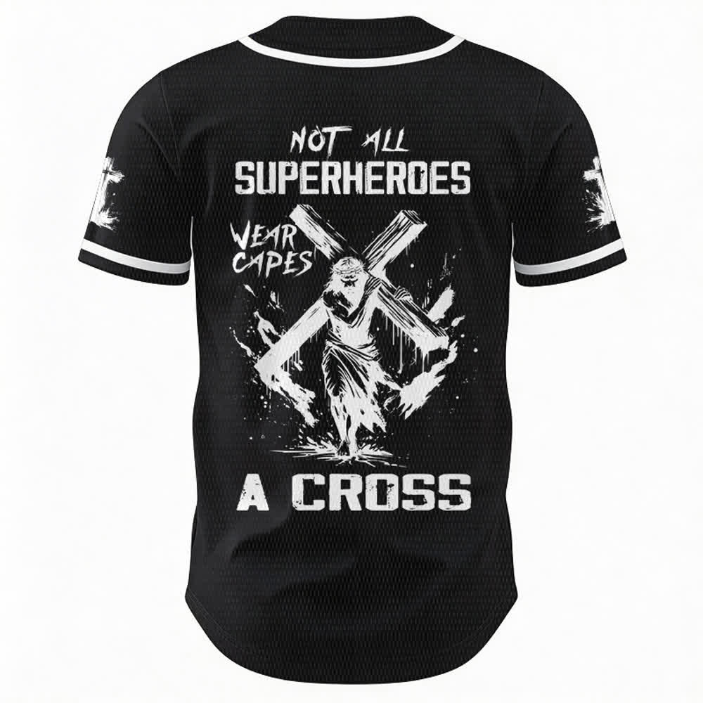 Christianartworkshop Non tutti i supereroi indossano mantelli Maglia da baseball unisex con croce - image 8