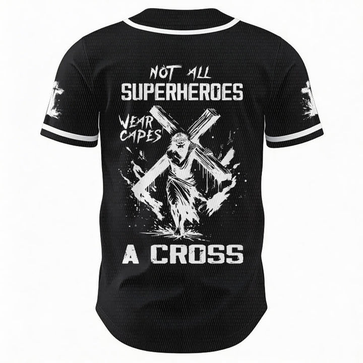 Christianartworkshop Non tutti i supereroi indossano mantelli Maglia da baseball unisex con croce - image 8