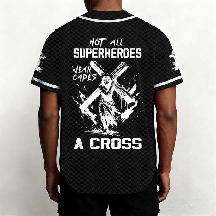 Christianartworkshop Non tutti i supereroi indossano mantelli Maglia da baseball unisex con croce - image 12