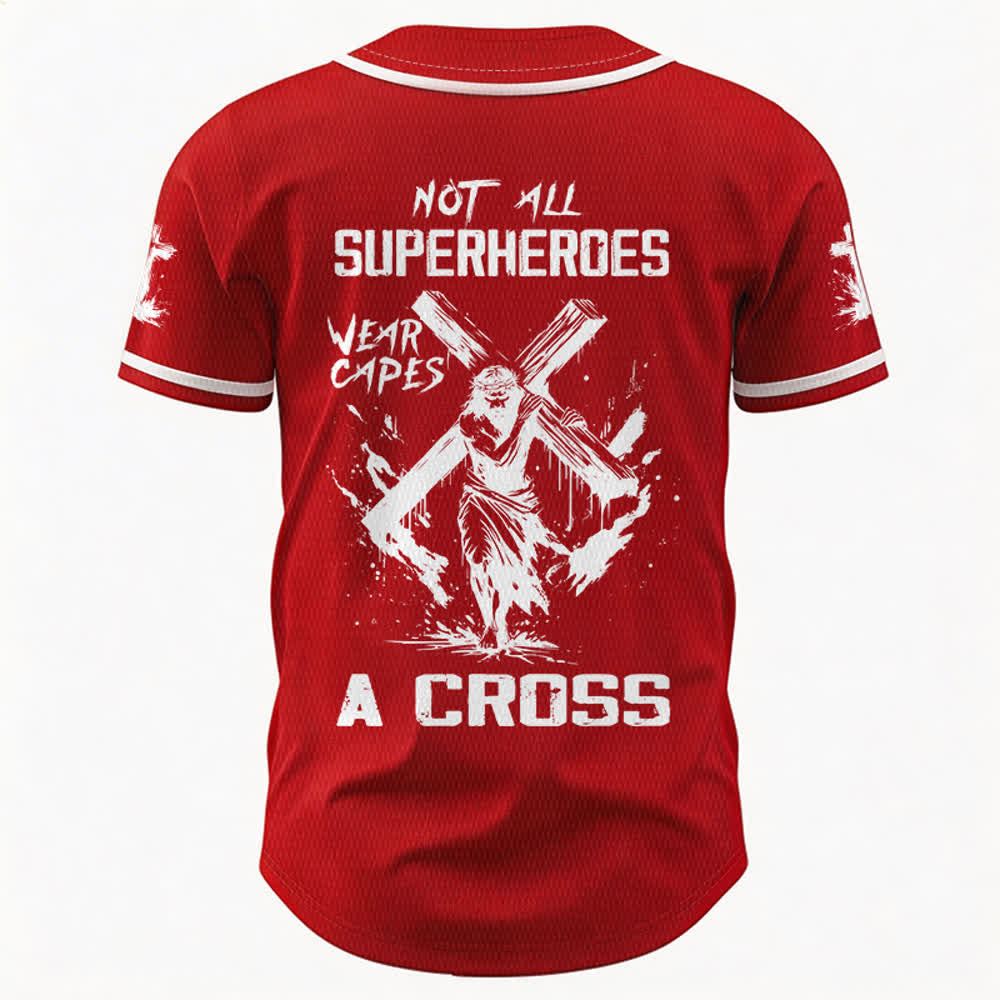 Christianartworkshop Non tutti i supereroi indossano mantelli Maglia da baseball unisex con croce - image 15