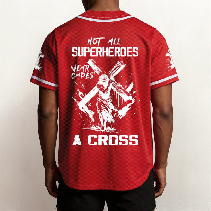 Christianartworkshop Non tutti i supereroi indossano mantelli Maglia da baseball unisex con croce - image 19