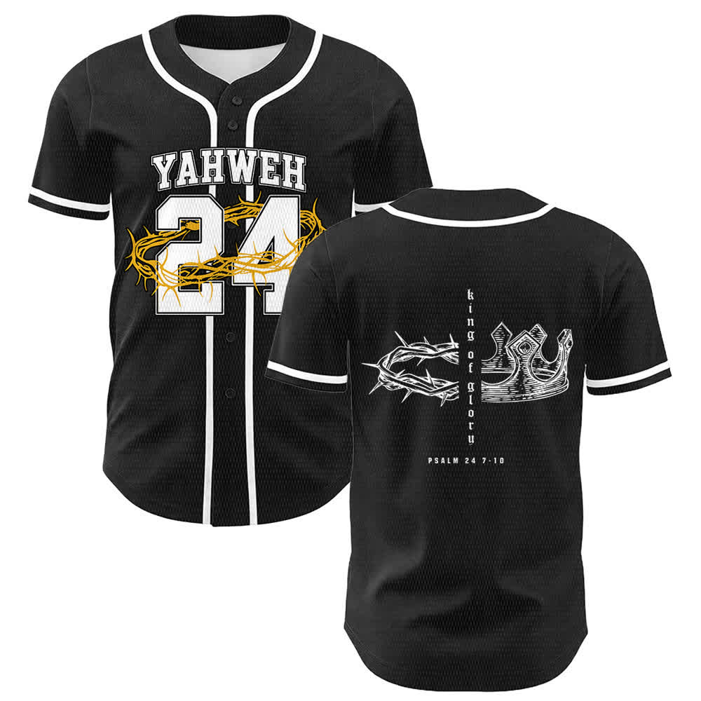 Christianartworkshop Maglia da baseball unisex Yahweh 24 Re di Gloria Salmo 24 - Bianco - 5XL - image 6