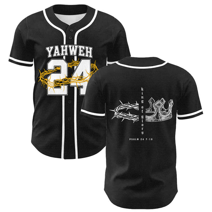 Christianartworkshop Maglia da baseball unisex Yahweh 24 Re di Gloria Salmo 24 - Bianco - 5XL - image 6