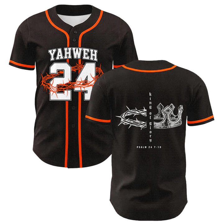 Christianartworkshop Maglia da baseball unisex Yahweh 24 Re di Gloria Salmo 24 - Arancia - 5XL - image 15