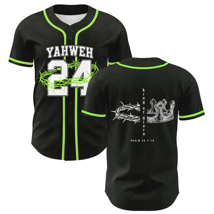 Christianartworkshop Maglia da baseball unisex Yahweh 24 Re di Gloria Salmo 24 - Verde chiaro - 5XL - image 18