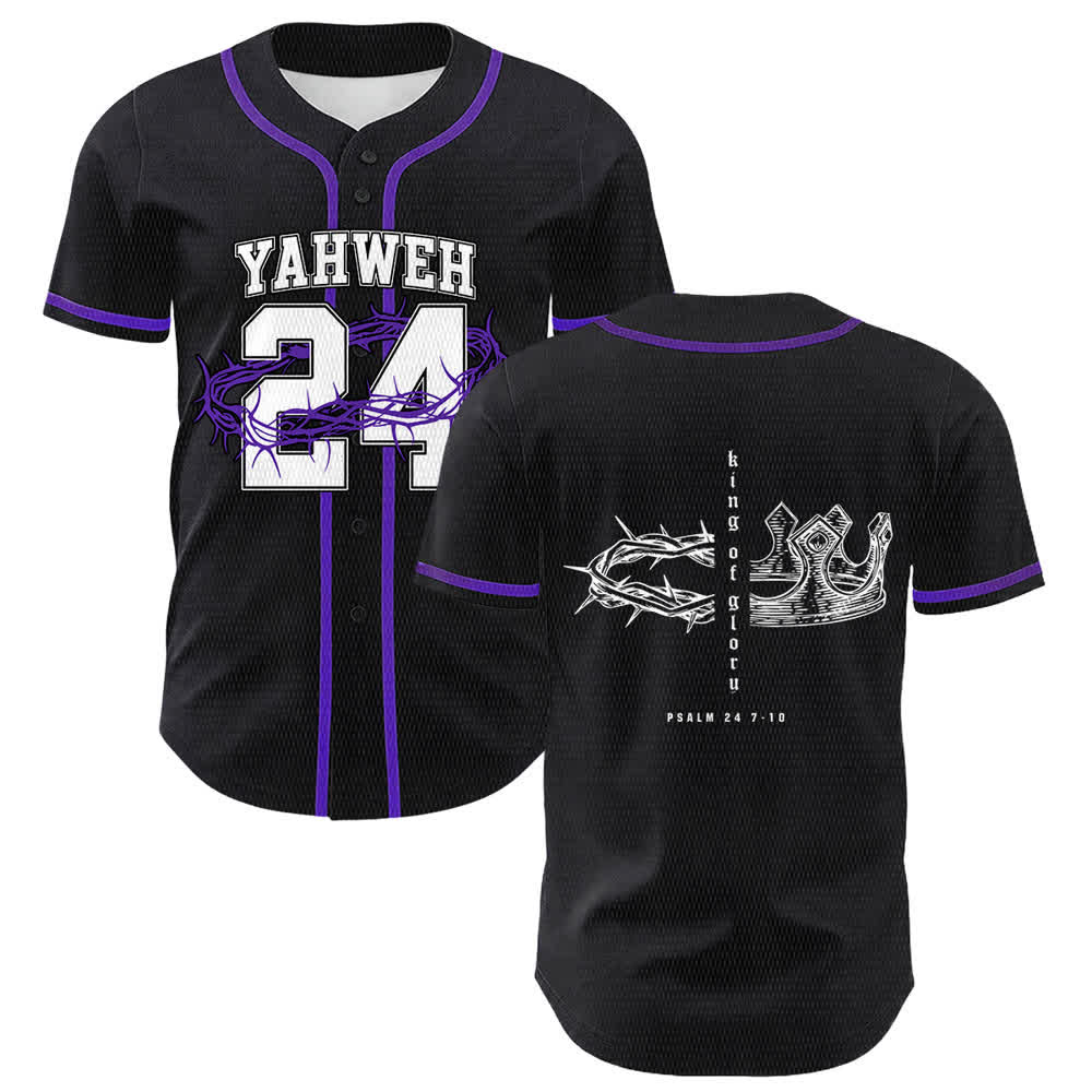 Christianartworkshop Maglia da baseball unisex Yahweh 24 Re di Gloria Salmo 24 - Viola - 5XL - image 21