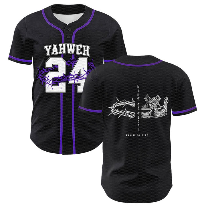 Christianartworkshop Maglia da baseball unisex Yahweh 24 Re di Gloria Salmo 24 - Viola - 5XL - image 21