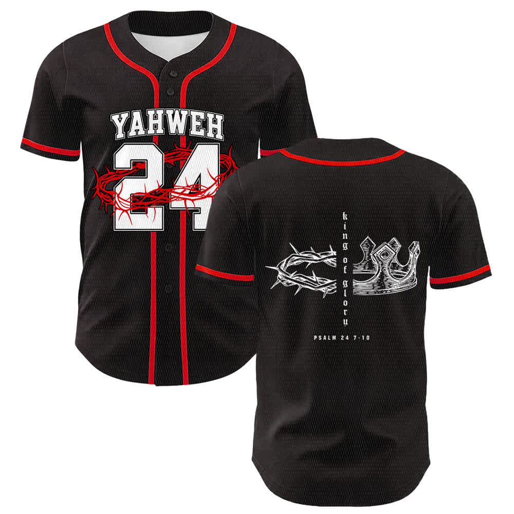 Christianartworkshop Maglia da baseball unisex Yahweh 24 Re di Gloria Salmo 24 - Rosso - 5XL - image 12