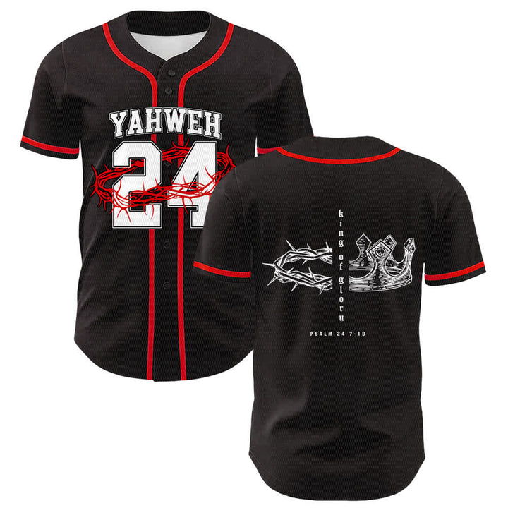 Christianartworkshop Maglia da baseball unisex Yahweh 24 Re di Gloria Salmo 24 - Rosso - 5XL - image 12