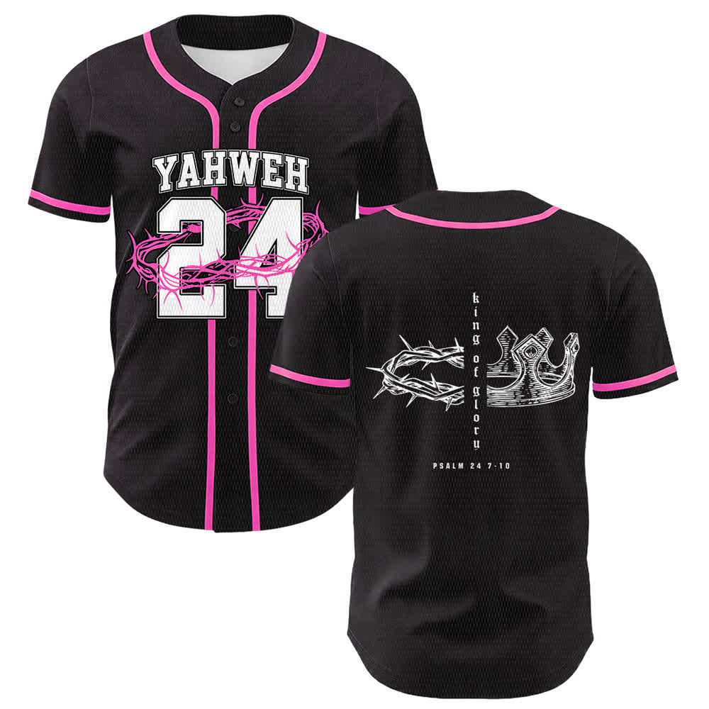 Christianartworkshop Maglia da baseball unisex Yahweh 24 Re di Gloria Salmo 24 - Rosa - 5XL - image 9