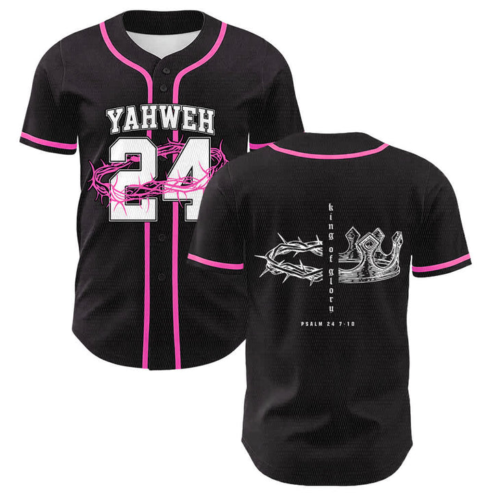 Christianartworkshop Maglia da baseball unisex Yahweh 24 Re di Gloria Salmo 24 - Rosa - 5XL - image 9