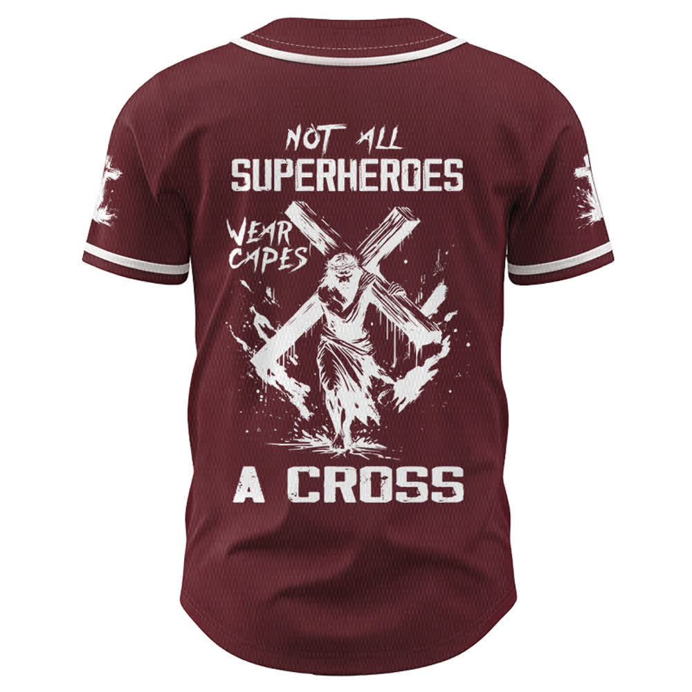 Christianartworkshop Non tutti i supereroi indossano mantelli Maglia da baseball unisex con croce - image 22
