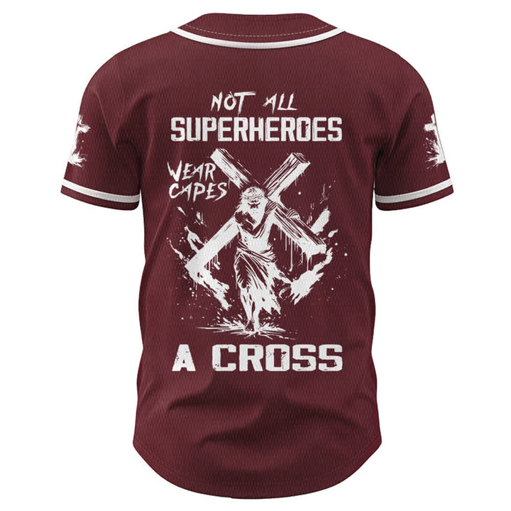 Christianartworkshop Non tutti i supereroi indossano mantelli Maglia da baseball unisex con croce - image 22