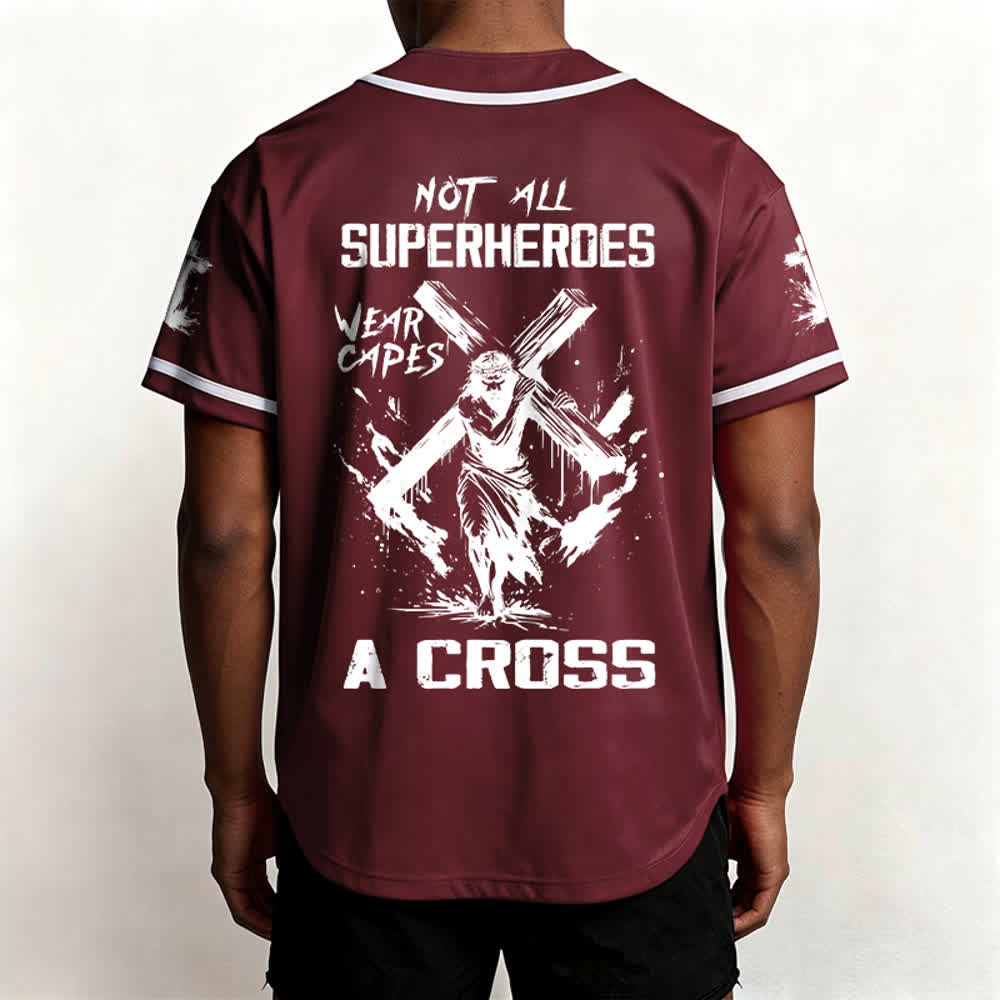 Christianartworkshop Non tutti i supereroi indossano mantelli Maglia da baseball unisex con croce - image 24